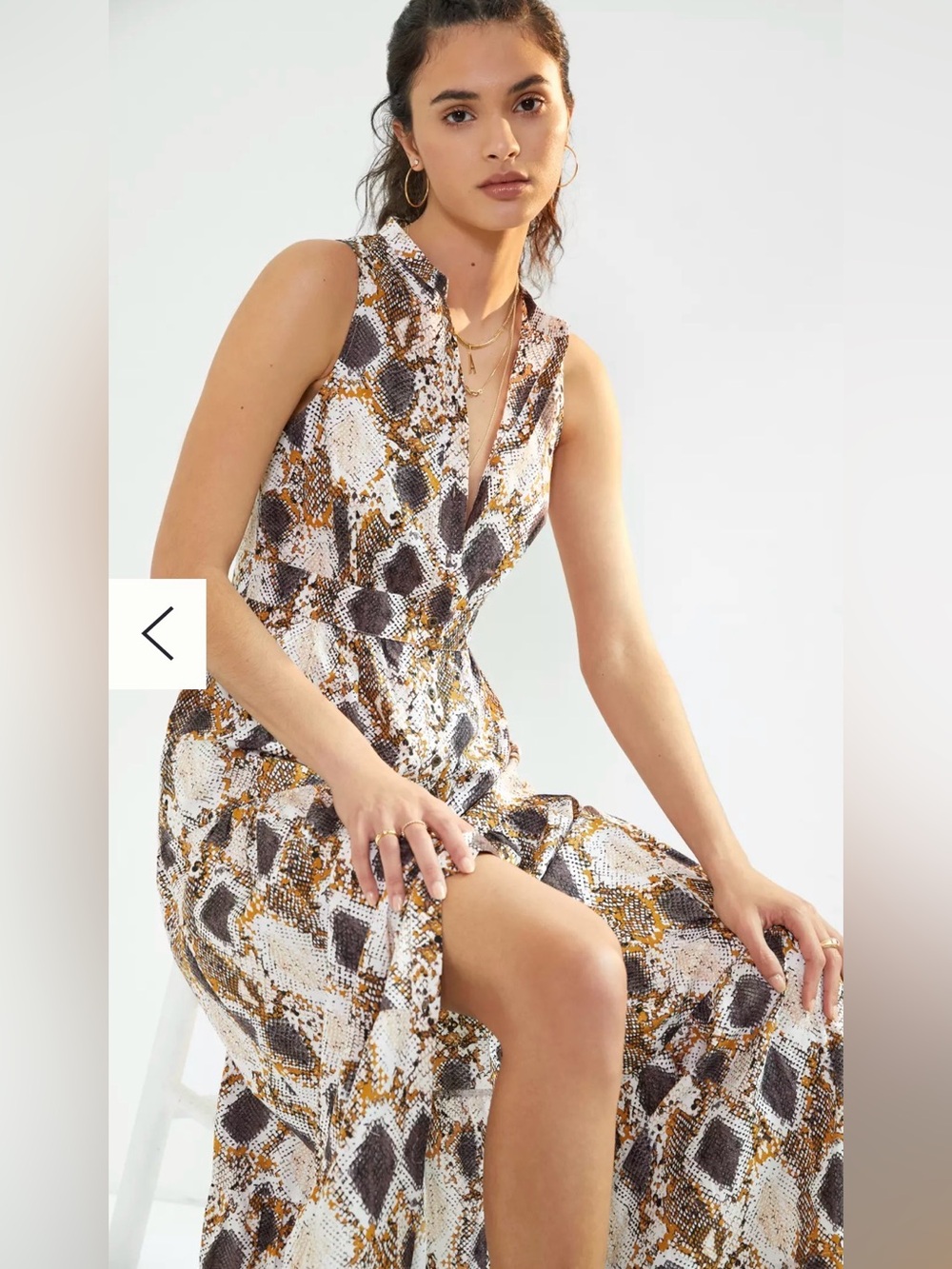 Maeve by Anthropologie Snake-Printed Maxi Dress Sz 4
